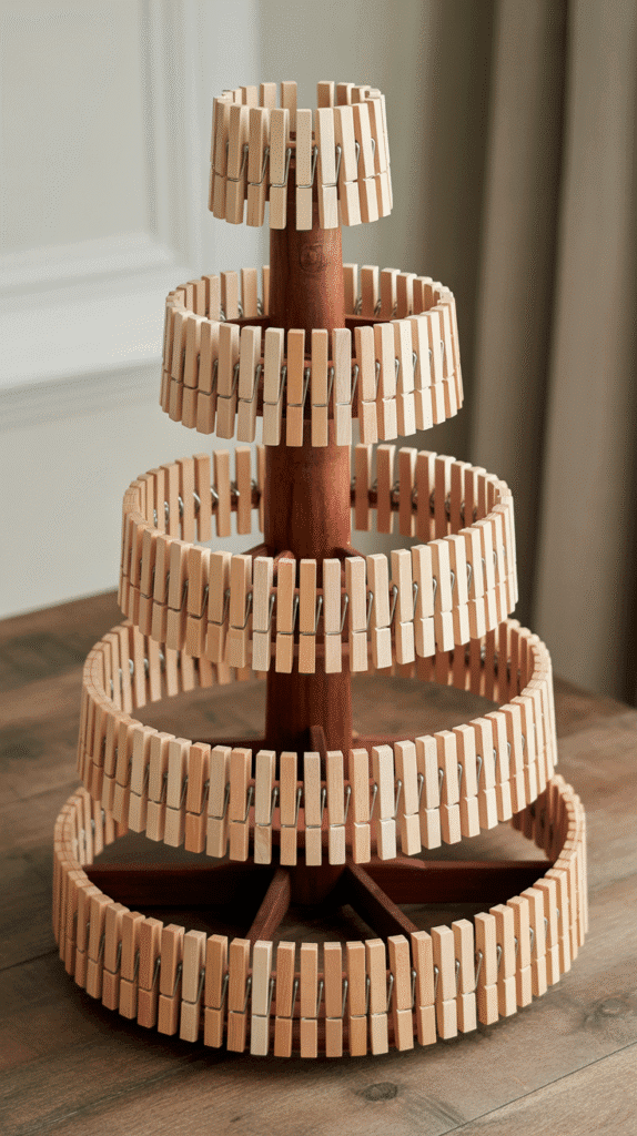 Top 33+ DIY Wooden Christmas Trees Anyone Can Make 26 Wooden Clothespin Christmas Tree