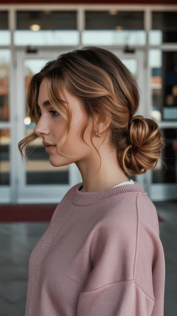 27 Elegant Cute Winter Updo Hairstyles for School 10 Side-Swept Low Ponytail Twist