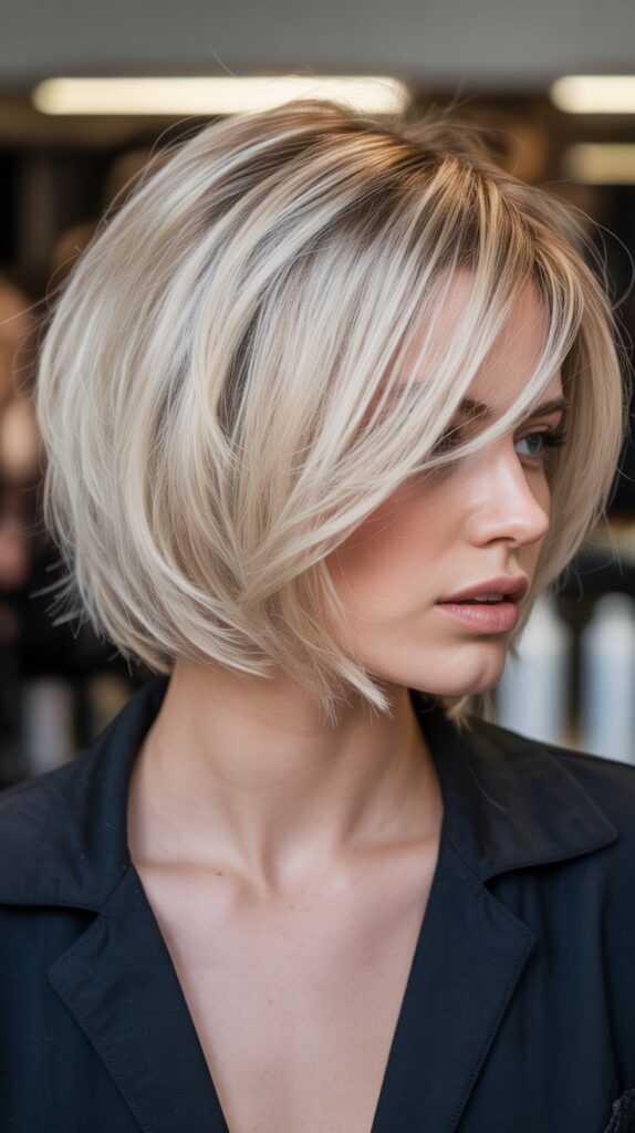 Layered Choppy Bob for Maximum Volume