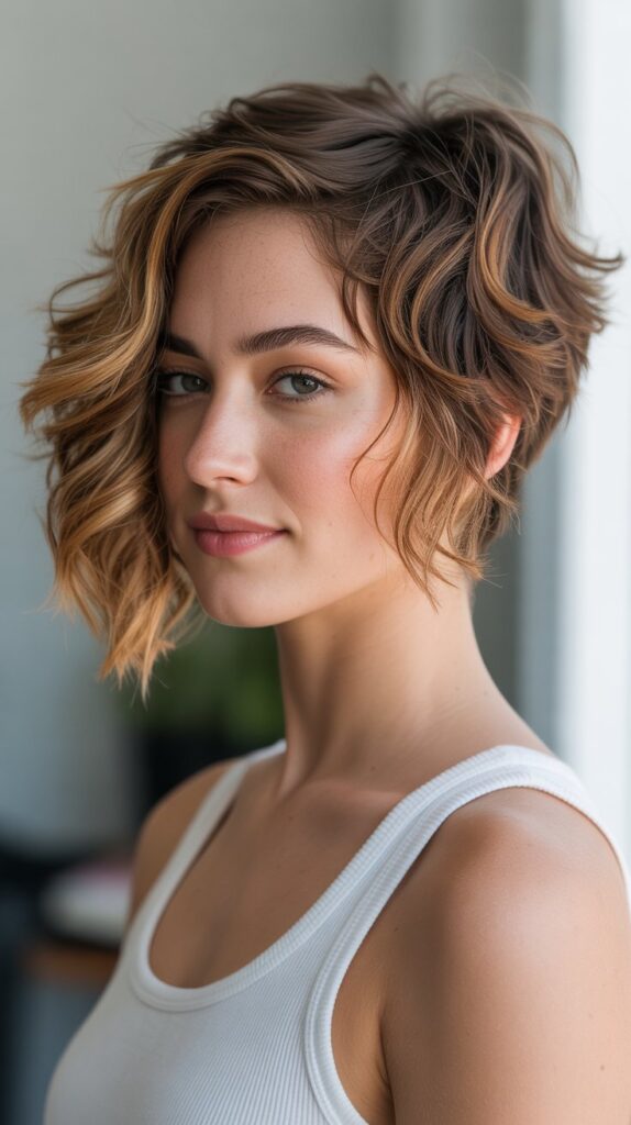 27 Gorgeous Wavy Pixie Hairstyles for Thick Hair 10 Wavy Pixie with Longer Front Sections