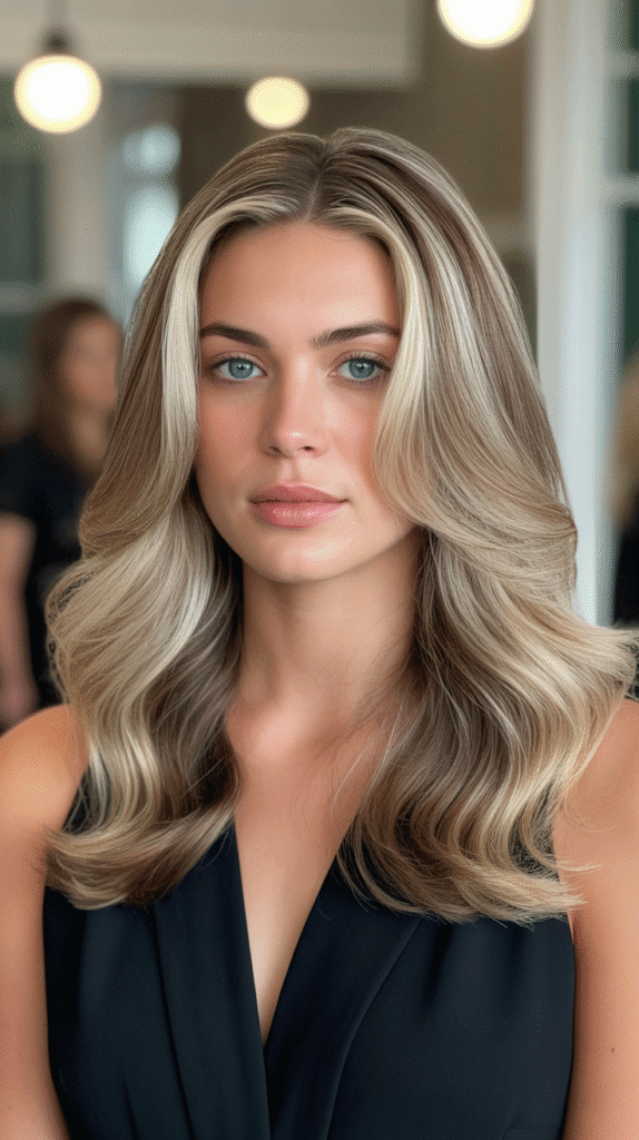 Beige Blonde Highlights with Mink Lowlights