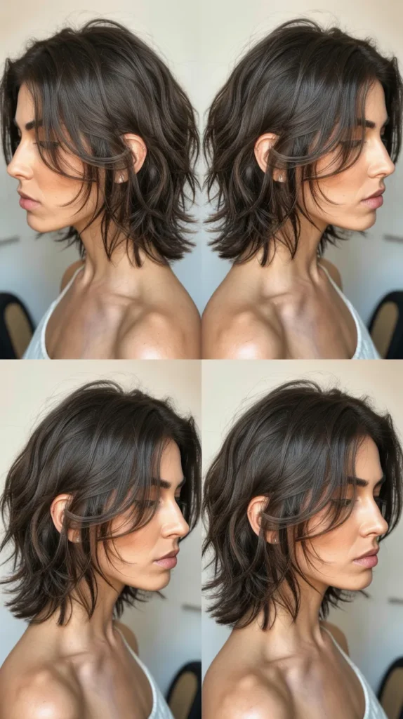  Messy Textured Long Bob