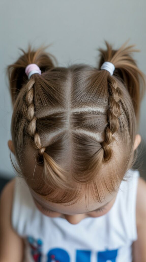33 Adorable Kids' Hair Ideas That Keep Hair Out of the Face 12 Crisscross Ponytail