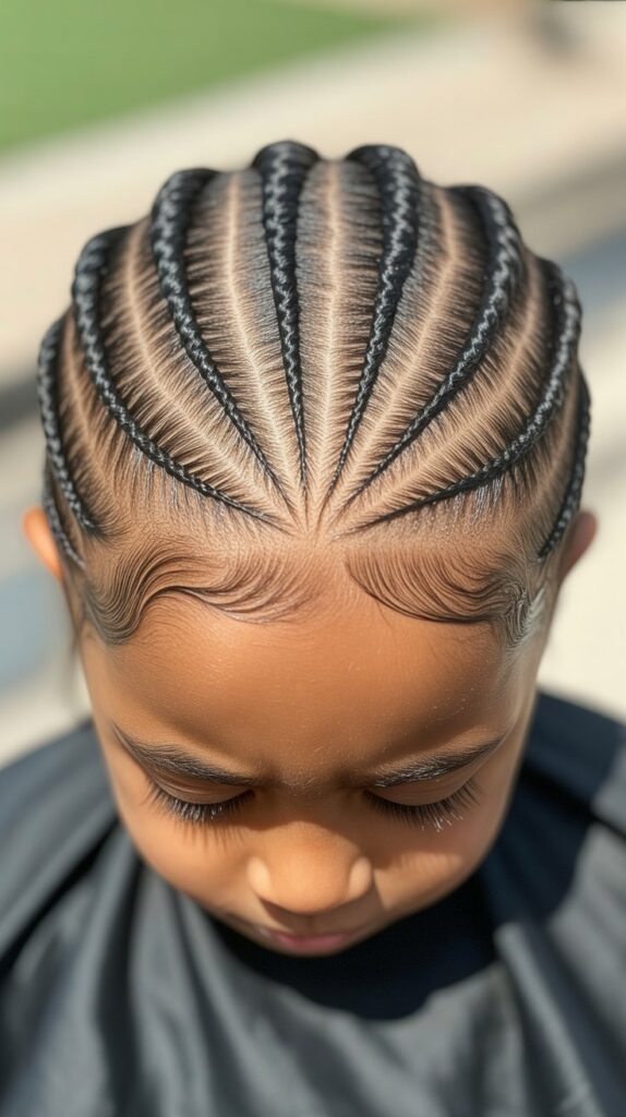 30 Best Cornrow Hairstyles for Kids with Natural Hair 3 Zigzag Cornrows