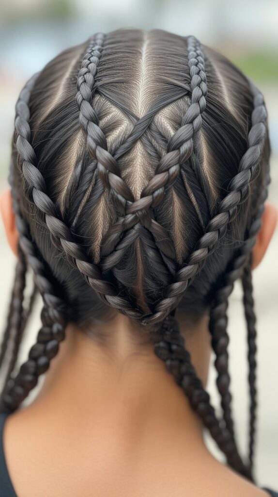 30 Best Cornrow Hairstyles for Kids with Natural Hair 16 Crisscross Cornrows