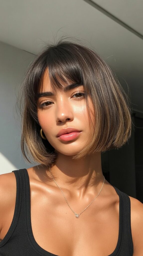 36 Easy-to-Style Bob Hairstyles for Fine Hair 14 Bob with Curtain Bangs