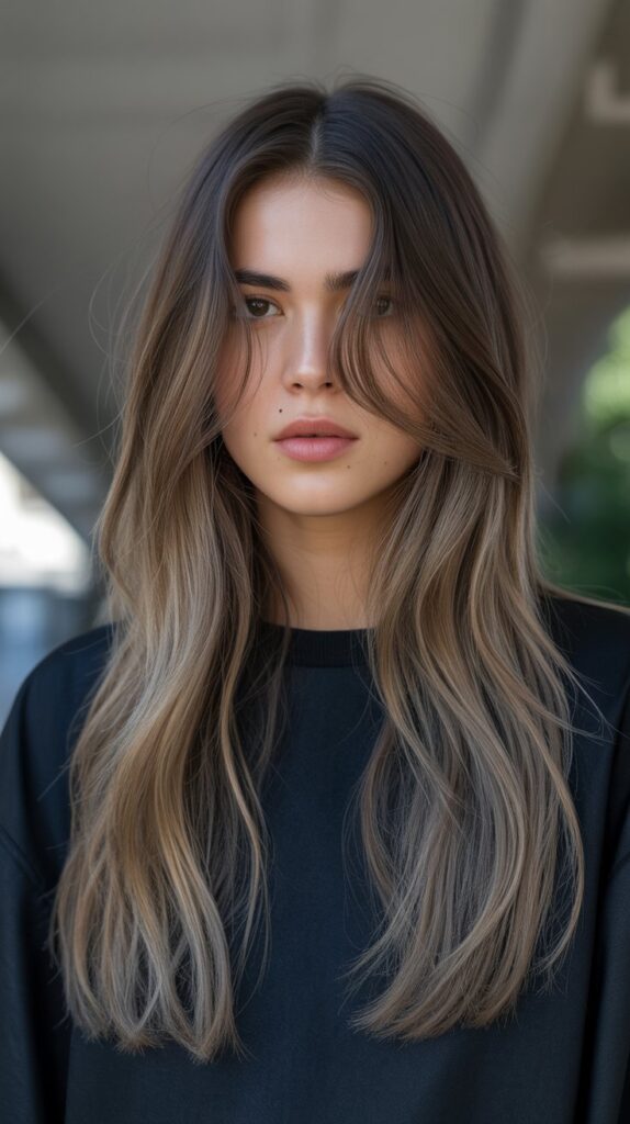 25 Flattering Light Ash Brown Hair Ideas for 2025 24 Ash Brown Grown-Out Roots