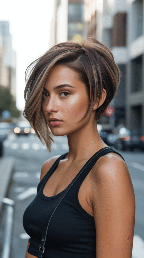 Best 30+ Chic Short Stacked Inverted Bob Haircuts for a Modern Look 6 Asymmetrical Stacked Bob