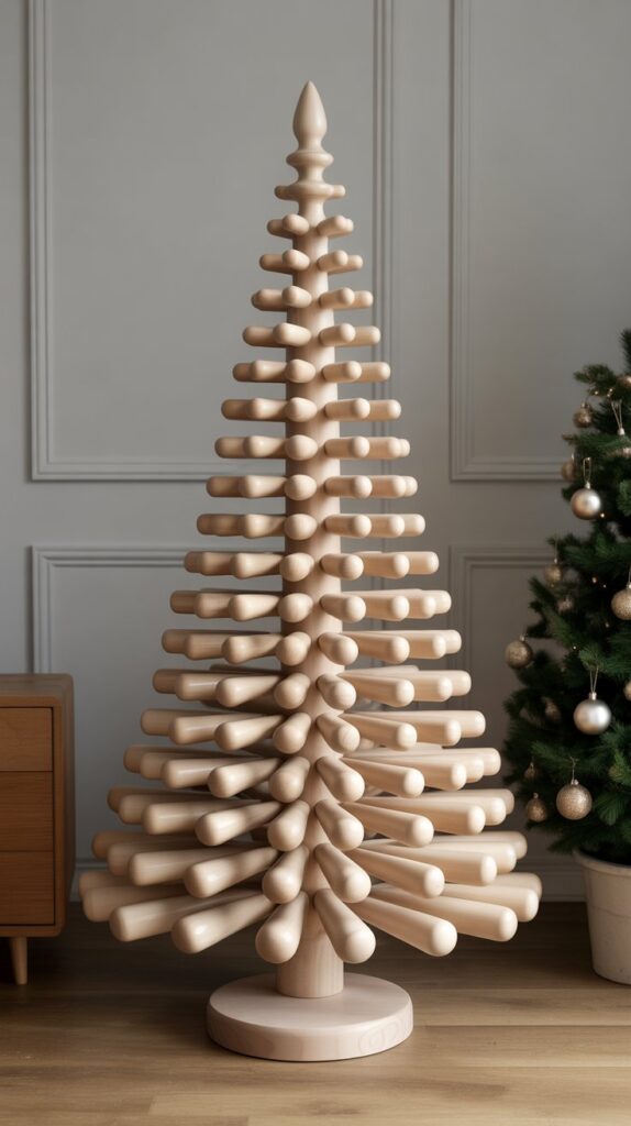Best 30 Beautiful Wooden Christmas Trees to Try This Year 30 Turned Wood Spindle Tree