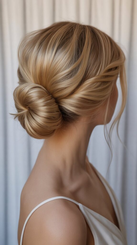 30 Easy and Quick Greasy Hair Hairstyles 10 . Twisted Chignon