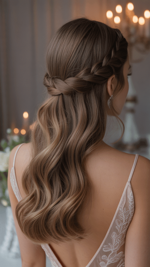 30 Must-Try Winter Hair Braid Trends for 2025 23 Twisted Crown with Loose Waves