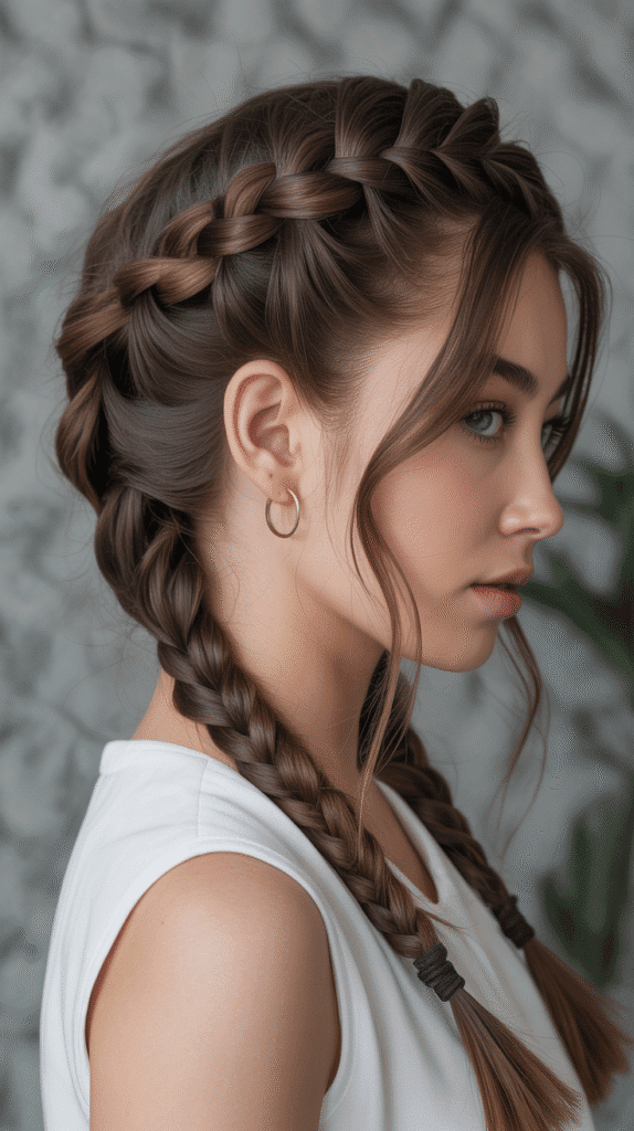 30 Winter Hair Braids Inspired by Aespa 26 Twisted Crown with Braided Ends