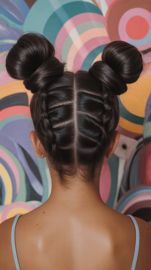 27 Cute Winter Hairstyles for School 14 Double Twisted Buns