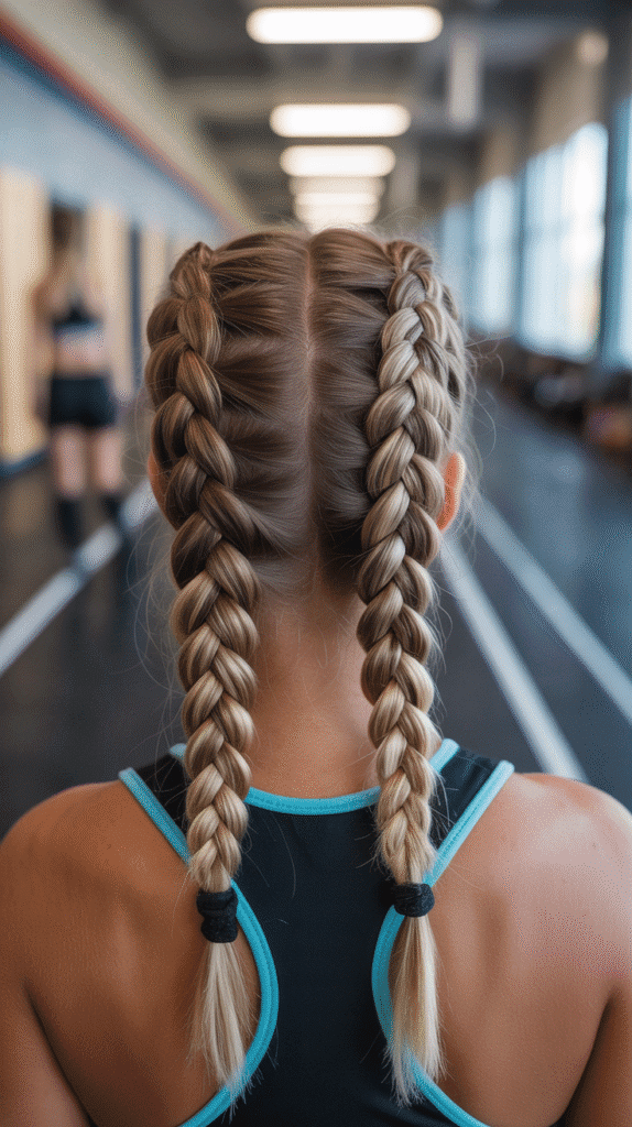 27 Cute Winter Hairstyles for School 2 Double Dutch Braids