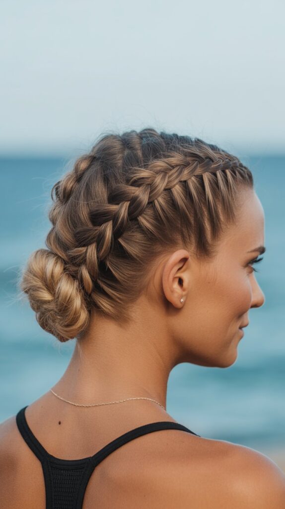 30+ Stunning Beach Wedding Hairstyles That Will Make Waves 29 Double Dutch Braids Into Low Bun