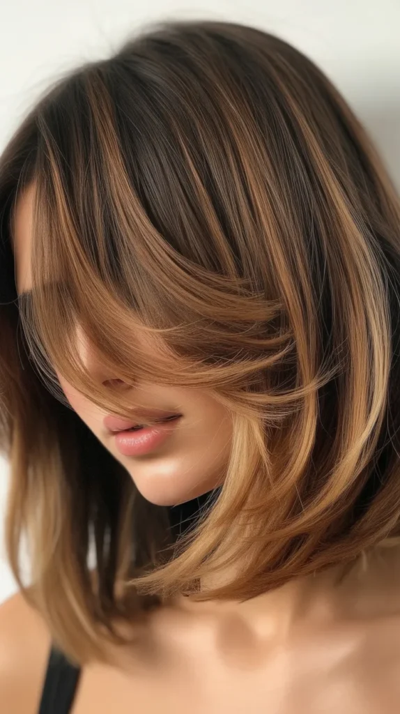 Shaggy Bob with Curtain Bangs and Ombre