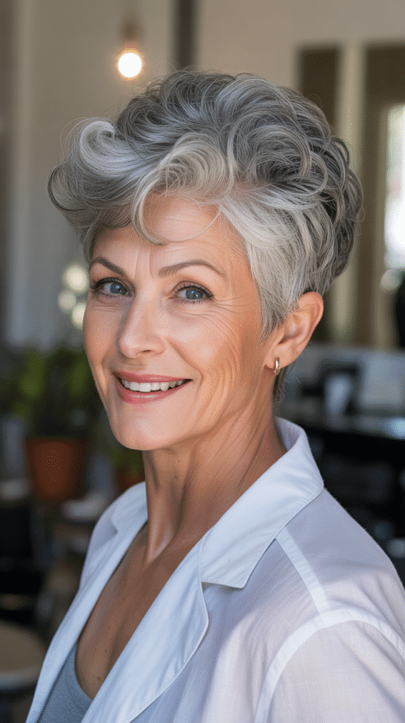 Top 36 Low-Maintenance Haircuts for Women Over 70 36 The Voluminous Crown Pixie