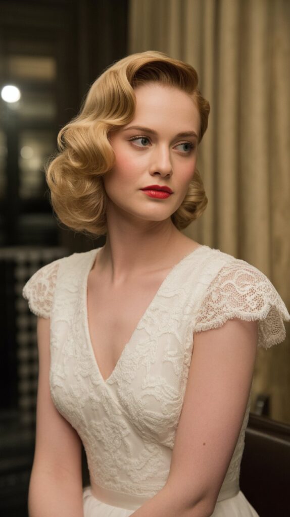 30+ Half-Up, Half-Down Wedding Hairstyles That Will Take Your Wedding Look to the Next Level 11 Half-Up with Vintage Waves