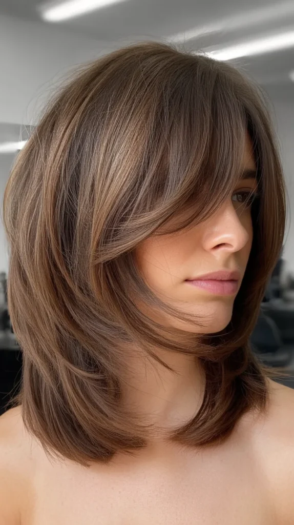Textured Choppy Layers with Piece-y Curtain Bangs