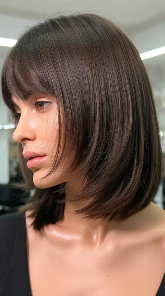 Long Bob with Tapered Bangs and Feathered Layers