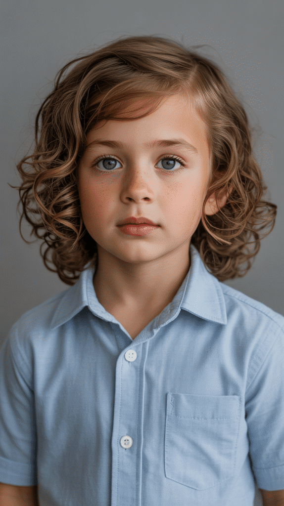 25 Little Boy Curly Haircuts That Show Off Those Curls 7 Side Part with Curls
