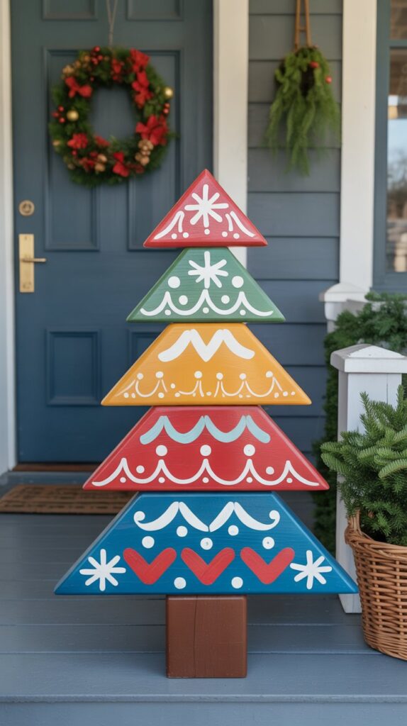 36 Wooden Christmas Trees for Your Front Porch Décor 30 Carved Folk Art Christmas Trees