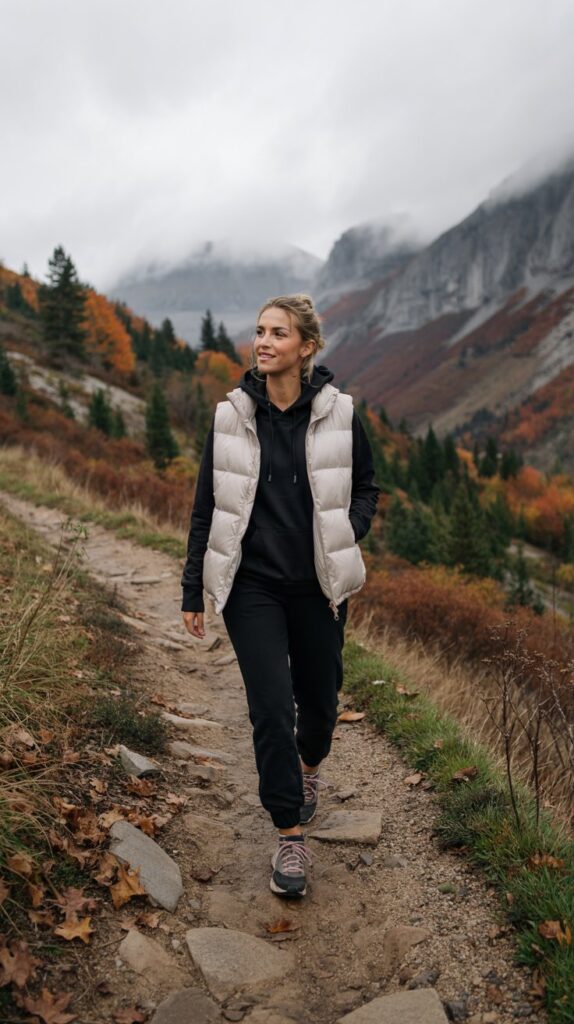 Vest and Layered Athletic Pieces