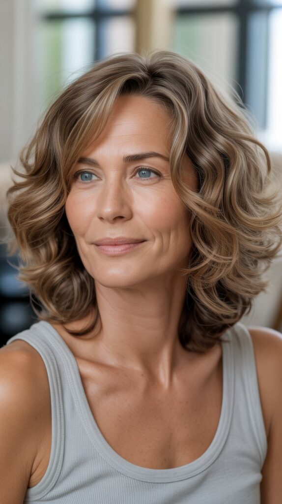 Top 30+ Medium Length Hairstyles for Thin Fine Hair Over 50 4 Wavy Medium Length Cut with Volume at Crown