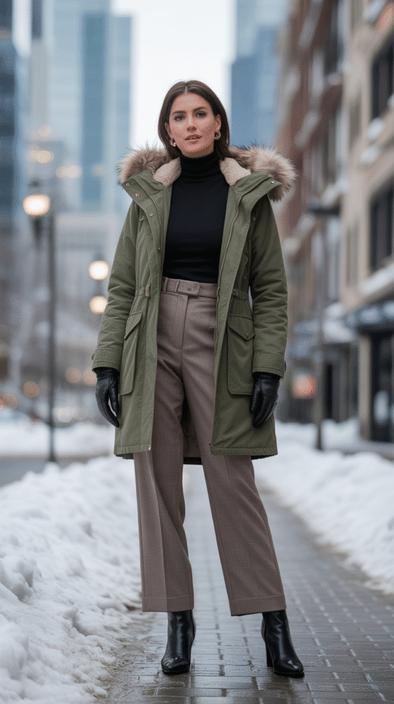 Parka with Elegant Bottoms