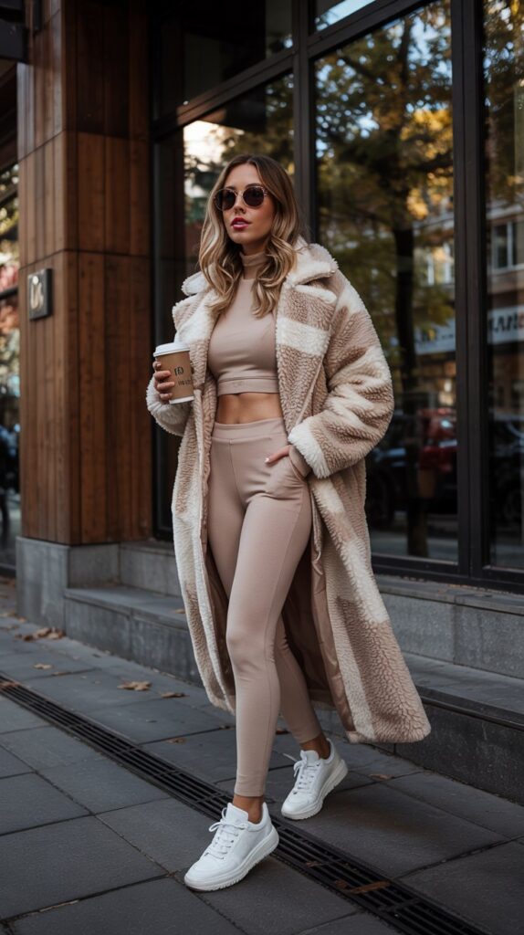 Teddy Coat and Athletic Set