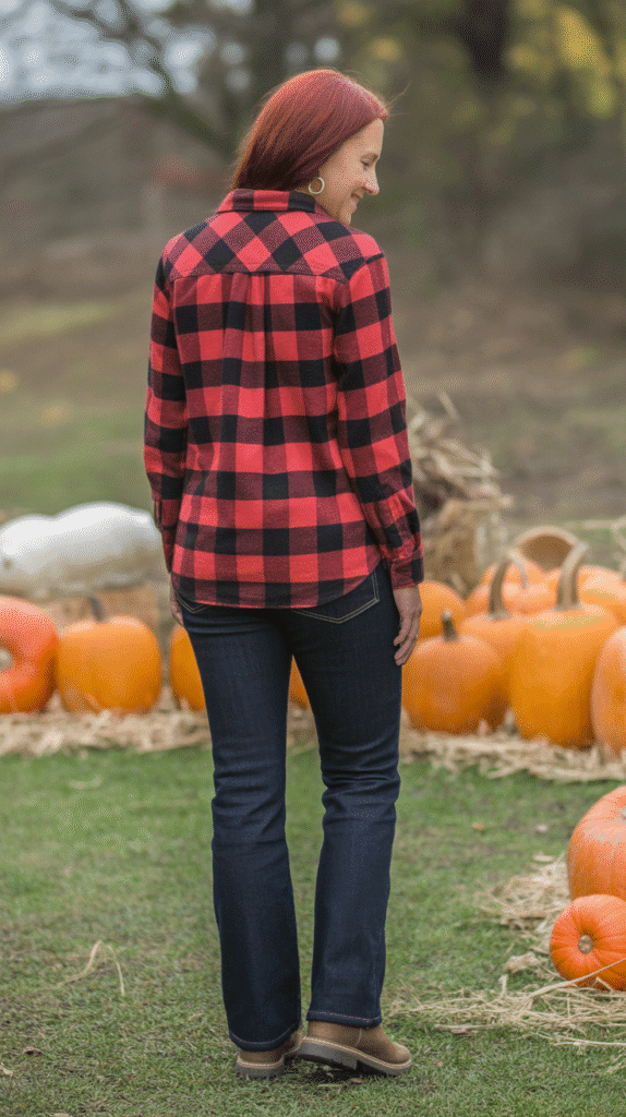 Plaid Flannel Shirt with Dark Jeans