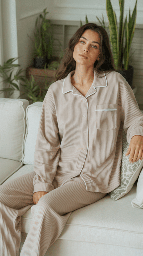 30 Trendy DTI Self Care Sunday Outfit Ideas for Women 1 Classic Matching Loungewear Set