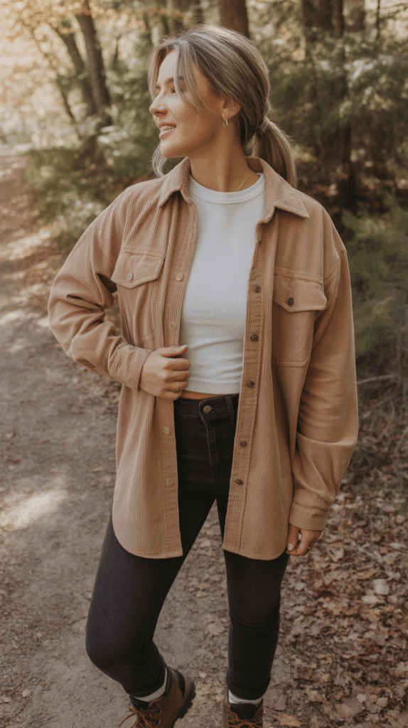 Corduroy Shirt with Thermal Underneath