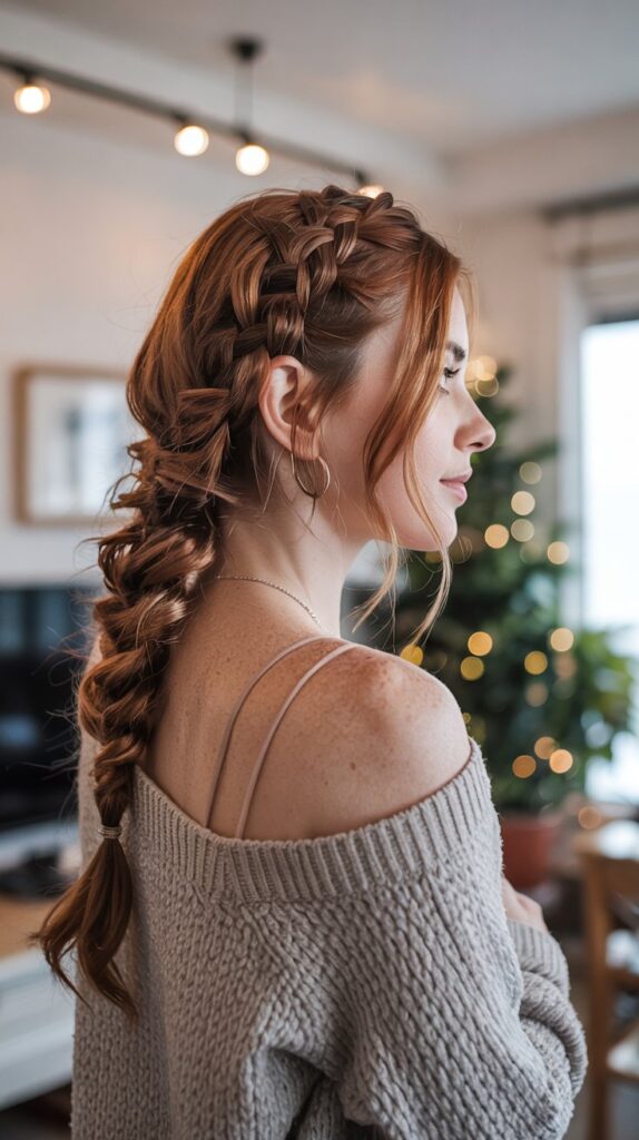27 Trendy Winter Hair Braid Styles to Try 9 Side Braid