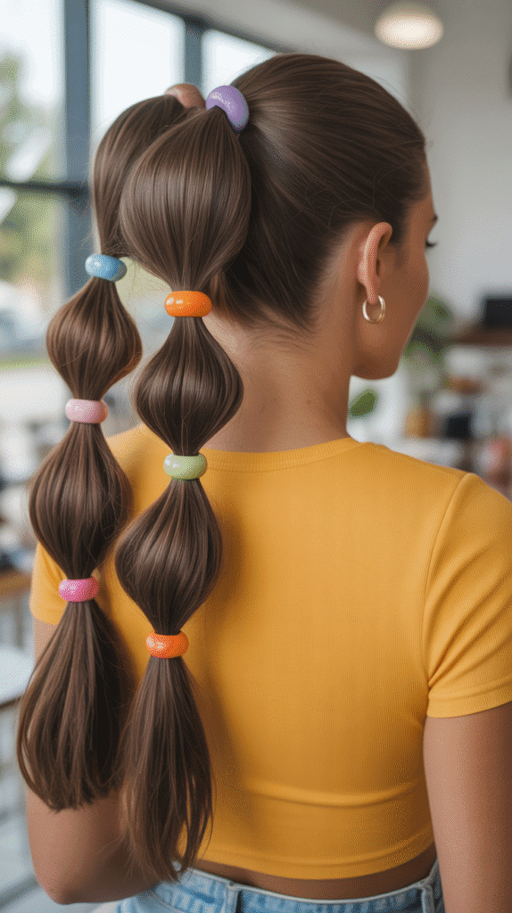 30 Simple and Stylish Greasy Hair Hairstyles 15 Bubble Ponytail