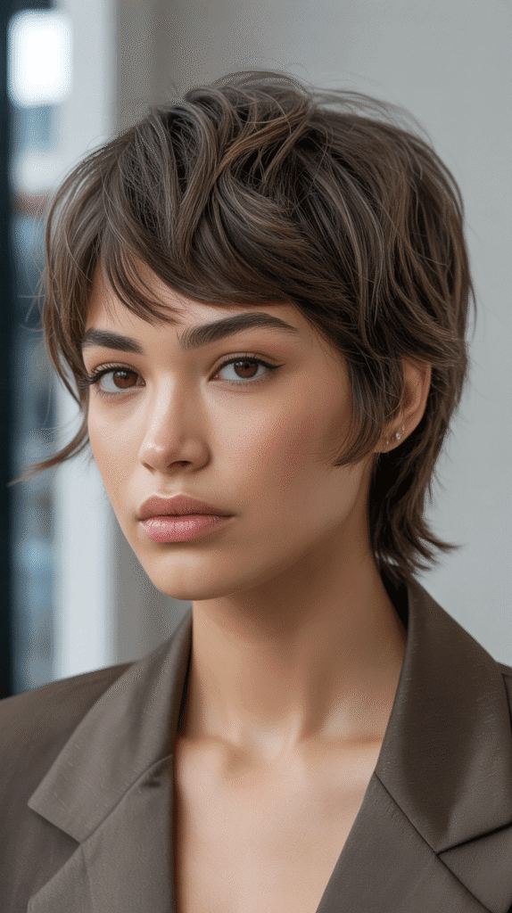 Top 30 Feminine Short Hair for Round Faces 7 Textured Crop with Forward Fringe