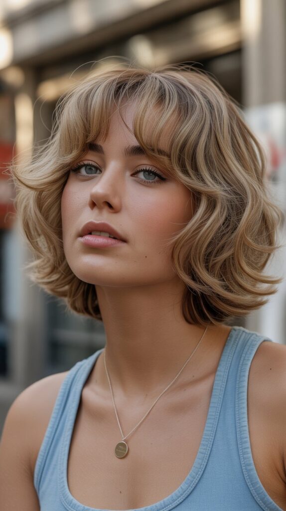 Shaggy Long Bob with Curtain Bangs