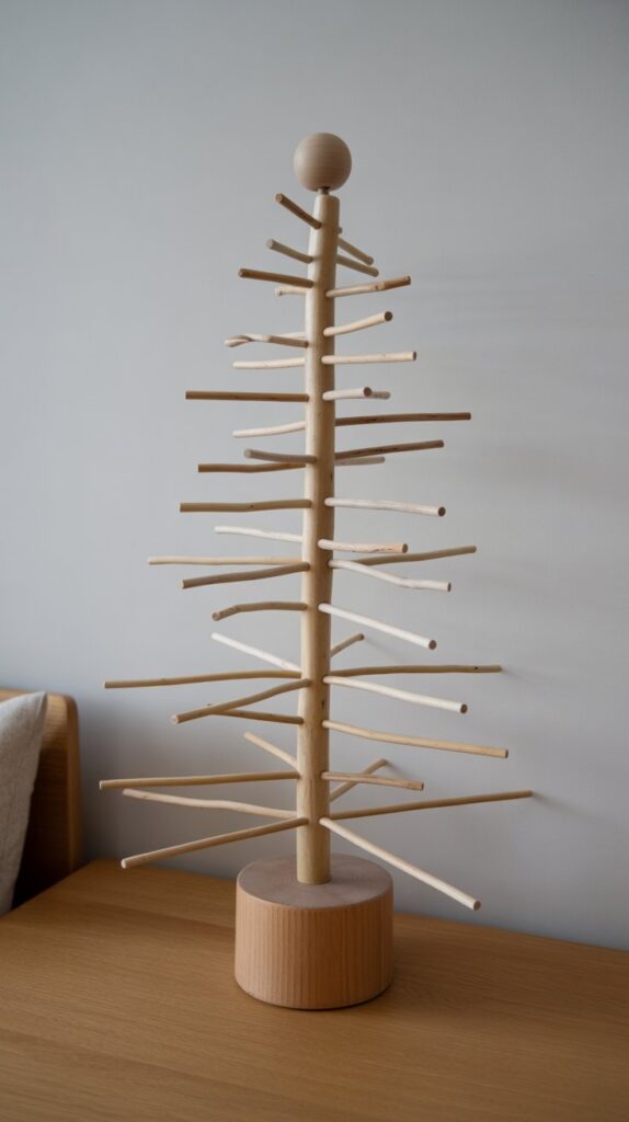 Best 30 Beautiful Wooden Christmas Trees to Try This Year 8 Dowel and Branch Wooden Tree