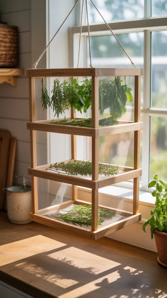 Best 47 Small Wooden Projects That Are Easy and Profitable 33 . Wooden Herb Drying Racks