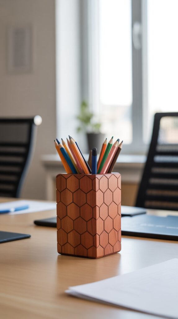 Best 47 Small Wooden Projects That Are Easy and Profitable 46 Wooden Pencil Holders (Desktop)