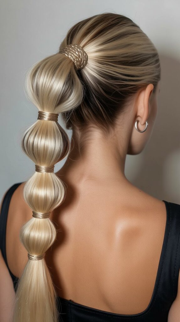 27 Elegant Greasy Hair Updo Hairstyles 27 The Wrapped Ponytail Updo