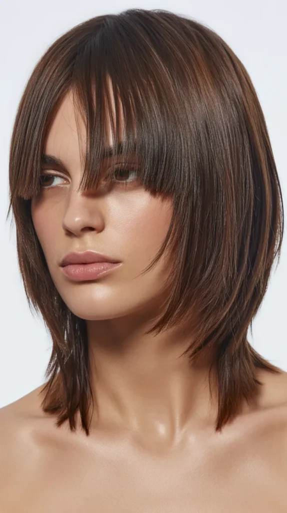 Choppy Long Bob with Piecey Fringe