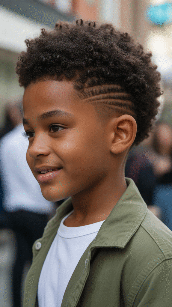 25 Little Boy Curly Haircuts That Show Off Those Curls 25 Tapered Afro with Part