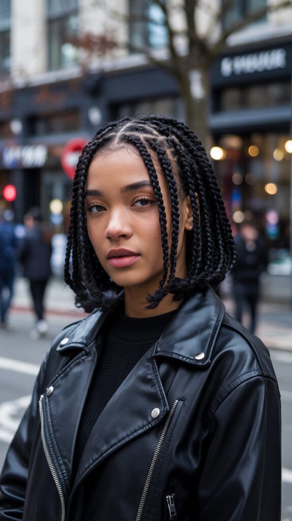27 Stunning Winter Hair Braids for Black Hair 7 Box Braids Bob for Chic Winter Simplicity