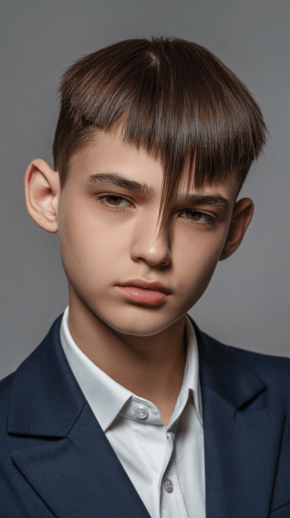 Best 30 Boys' Haircuts with Fine Straight Hair 16 Angular Fringe