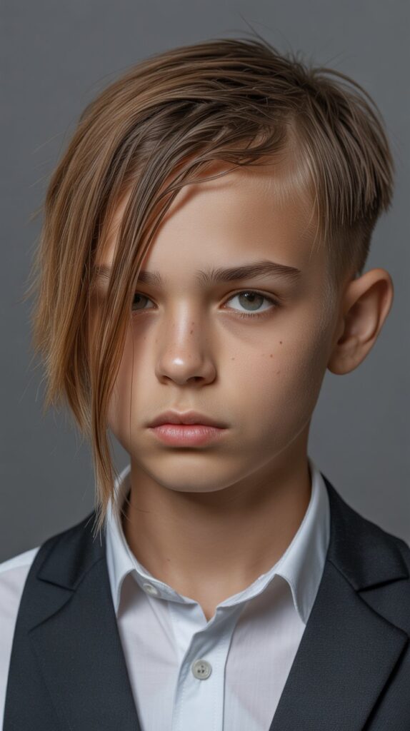25 Little Boy Haircuts for Straight Hair That Always Look Neat 22 Asymmetrical Cut