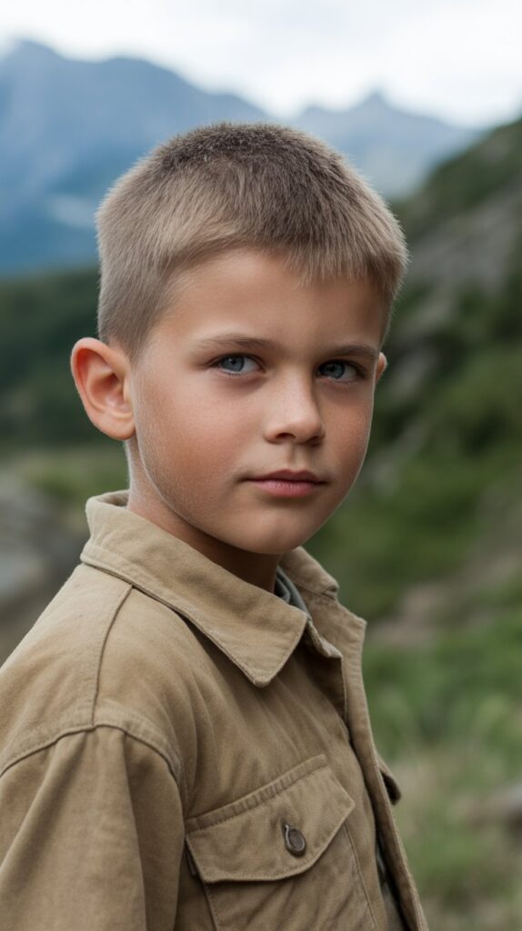 25 Little Boy Haircuts for Straight Hair That Always Look Neat 19 Burr Cut