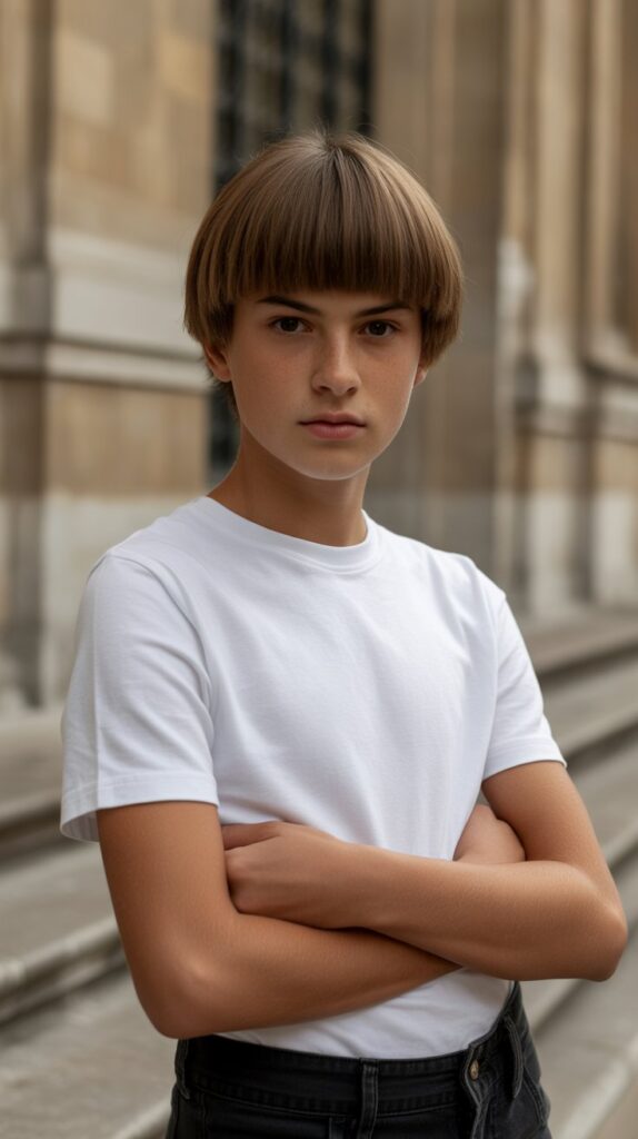 25 Little Boy Haircuts for Straight Hair That Always Look Neat 9 Caesar Cut