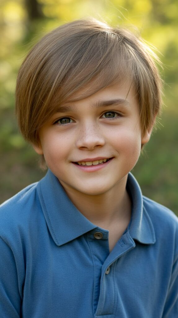 25 Little Boy Haircuts for Straight Hair That Always Look Neat 15 Side Swept Bangs