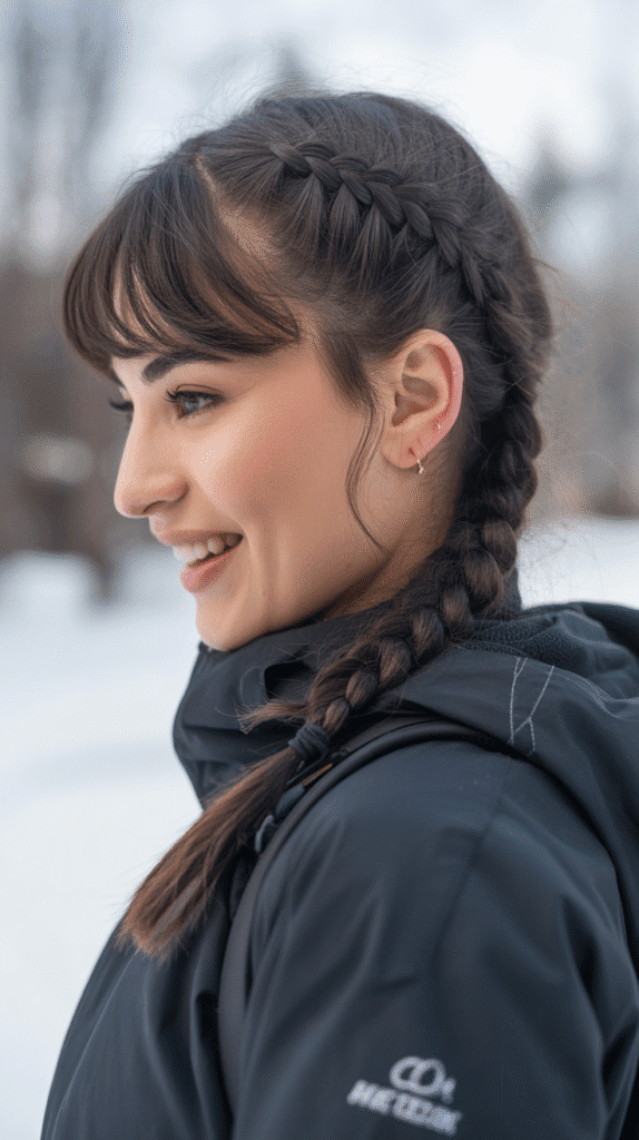 30 Adorable Cute Winter Hairstyles with Braids 18 Braided Bangs
